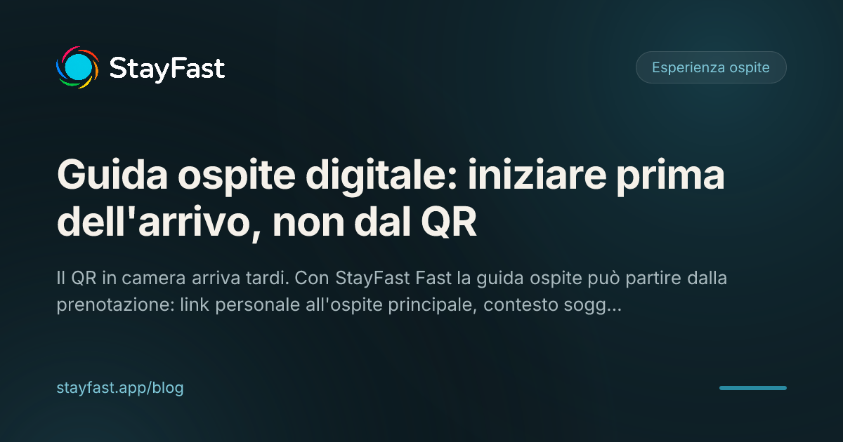 La guida ospite non dovrebbe iniziare dal QR code