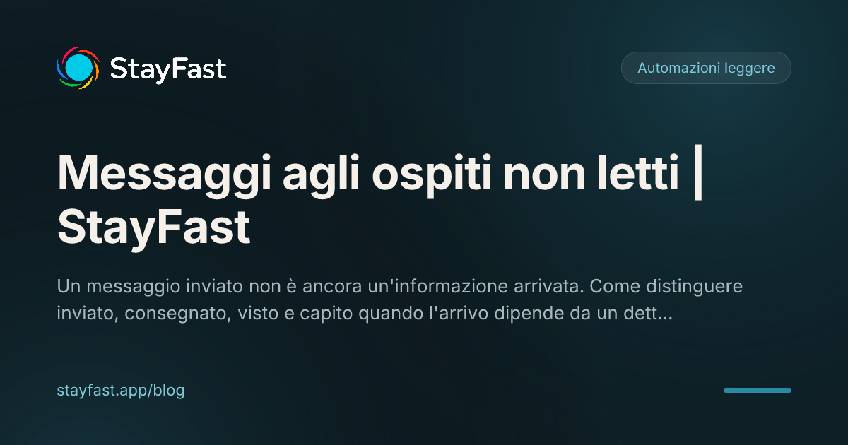 Il messaggio è stato inviato. Questo non vuol dire che sia arrivato.