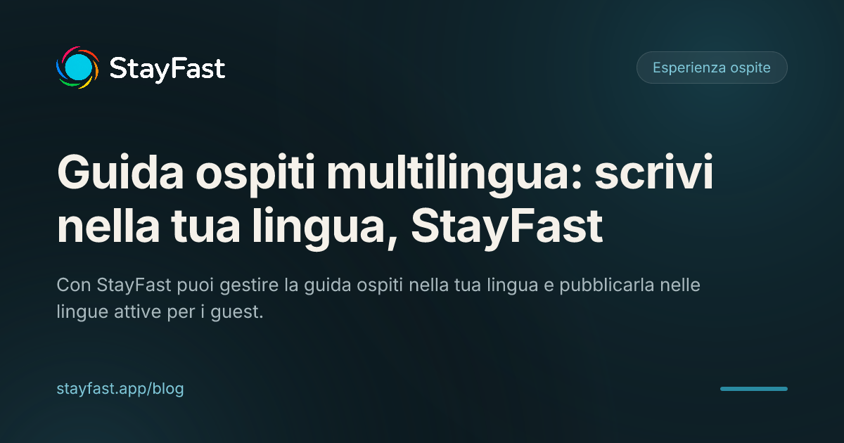 Scrivi nella tua lingua, accogli gli ospiti nella loro