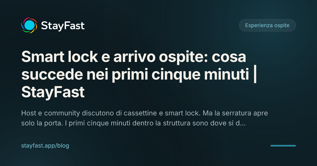 Il codice PIN apre la porta. Poi l'ospite è da solo.