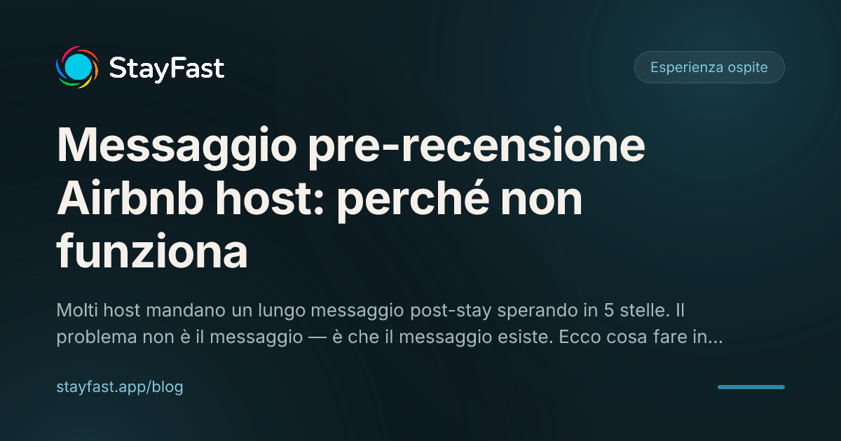 Il messaggio pre-recensione dell'host in ansia: perché si ritorce