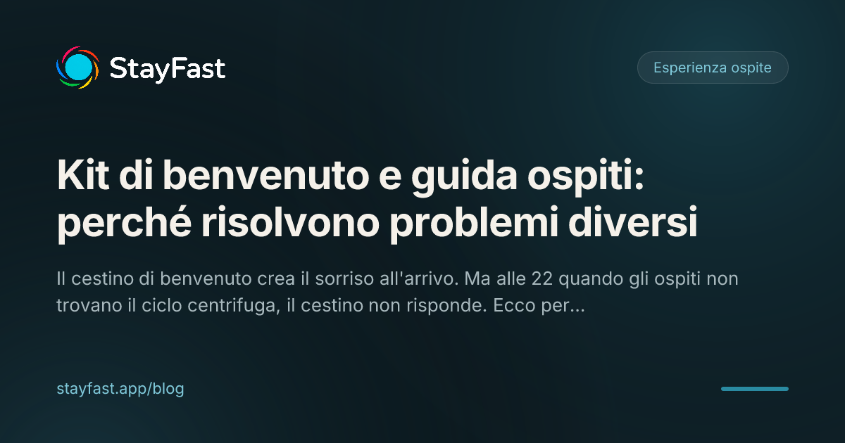 Gli ospiti hanno adorato il kit di benvenuto. E poi ti hanno scritto per il Wi-Fi.